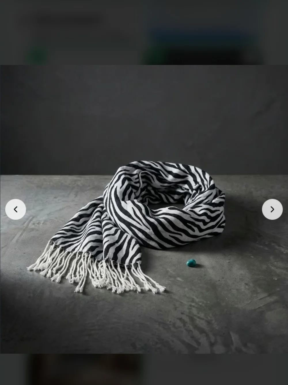 Zebra Print Black and White Scarf - Women's Like New